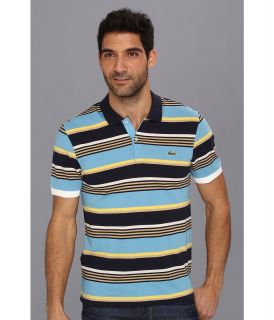 Lacoste L!VE Short Sleeve Multicolor Stripe Pique Polo Mens Short Sleeve Knit (Multi)