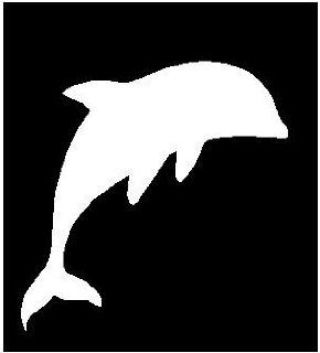 2" DOLPHIN WHITE reflective vinyl decal sticker for any smooth surface such as hard hats helmet windows bumpers laptops or any smooth surface.: Everything Else