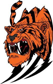 6" wide Growling Tiger. Printed vinyl decal sticker for any smooth surface such as windows bumpers laptops or any smooth surface. 
