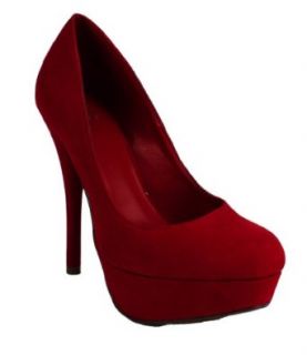 Jones By Delicious Platform Stiletto High heel Dress Pumps in Red Lami Pumps Shoes Shoes