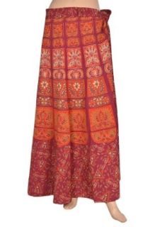 Indian Sarong Wrap Around Skirt Dress Open Waist Indian Wrap Around Skirt: Clothing