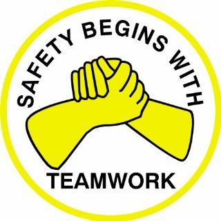 Brady 42269, Hard Hat Emblems, Black/Yellow on White, Legend "Safety Begins With Teamwork" (4 per Card): Labels: Industrial & Scientific