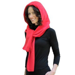 35 Degree Below Fleece Hooded Scarf   Red: Health & Personal Care
