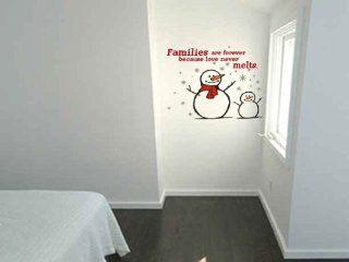 Snowman Families Are Forever Because Love Never Melts Vinyl Wall Decal Sticker Graphics   Wall Decor Stickers  
