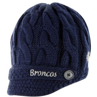 47 Brand Denver Broncos Ladies Sky Box Knit Beanie   Navy Blue