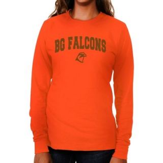 Bowling Green St. Falcons Ladies Logo Arch Long Sleeve Slim Fit T Shirt   Orange