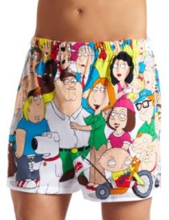Briefly Stated Men's Family Guy Towns Boxer, Multi, Small: Clothing