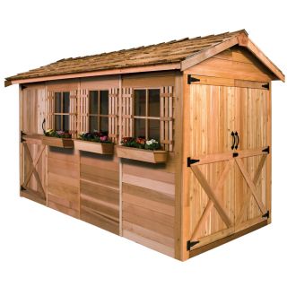 Cedarshed Boathouse Gable Cedar Storage Shed (Common 16 ft x 8 ft; Interior Dimensions 15.5 ft x 7.33 ft)