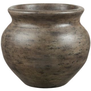 New England Pottery 12 in H x 15 in W x 15.5 in D Brown Ceramic Outdoor Planter