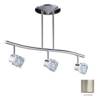 Kendal Lighting 3 Light Standard Satin Nickel Glass Pendant Linear Track Lighting Kit