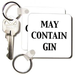 EvaDane   Funny Quotes   May Contain Gin.   Key Chains   set of 2 Key Chains: Clothing