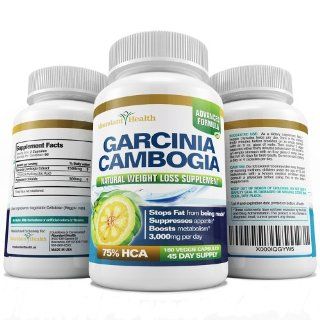 75% HCA PURE GARCINIA CAMBOGIA FORMULA   (No Added Calcium)   180 Capsules for a full 45 day supply   Maximum 3000mg per day   All Natural Appetite Suppressant and Weight Loss Supplement: Health & Personal Care