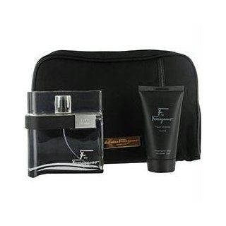 F By Ferragamo Pour Homme BlaCK GIFT SET For Men Contains: Edt Spray 3.4 Oz & Shampoo And Shower Gel 2.5 Oz & Toiletry Bag: Everything Else