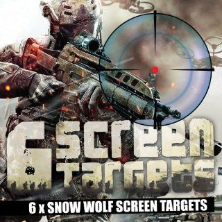 6 x Screen Targets *SNOW WOLF PACK* Contains: 6 x Snow Wolf Designs: Video Games