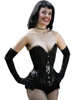 What Katie Did Lalique Laurie Black PVC Overbust Corset at  Womens Clothing store