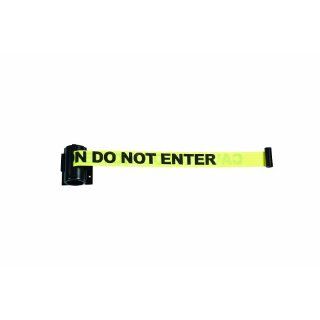 Brady 103942 6 1/2' Length, Black on Yellow Wall Mount Retractable Belt System, Legend "Caution Do Not Enter" Industrial Warning Signs