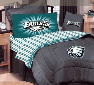Philadelphia Eagles Black Denim Queen Size Comforter and Sheet Set : Bed In A Bag : Sports & Outdoors