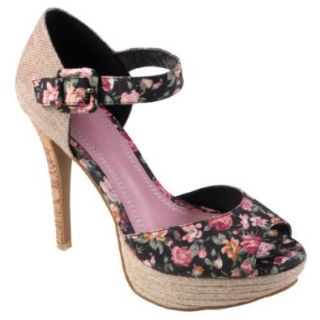 Brinley Co Womens Peep Toe Ankle Strap Heels: Pumps Shoes: Shoes