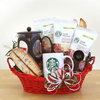 Starbucks Italian Gift Basket Valentines Gift Idea for Him Birthday Gift Idea Get Well Basket  Gourmet Coffee Gifts  Grocery & Gourmet Food