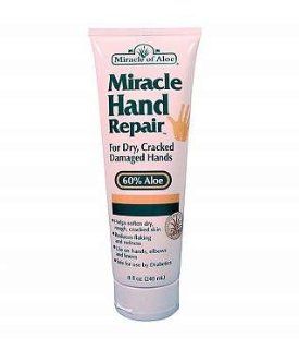 Miracle of Aloe Miracle Hand Repair Cream 8 Oz Relieve Dry, Cracked, Flacking Hands Immediately! Therapeutic Formula Contains 60% Ultra Aloe   The Purest Most Potent Form of Whole Leaf Aloe Vera Gel. Fast Acting Relief, Say Good Bye to Dry, Cracked Hands N