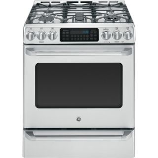 GE Cafe 5 Burner 6.4 cu ft Self Cleaning Single Oven Dual Fuel Range (Stainless Steel) (Common: 30 in; Actual 30 in)