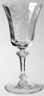 Tiffin Franciscan Fuchsia Wine Glass   #17453/#15083, Etched Floral Design