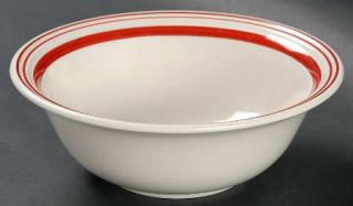 Ralph Lauren Cafe Stripe Red Coupe Cereal Bowl, Fine China Dinnerware   Red Stri