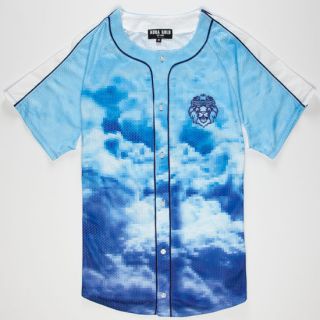 Digital Cloud Mens Baseball Jersey Blue In Sizes Xx Large, Large, X L