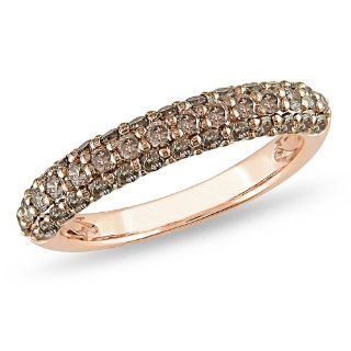 14k Rose Gold Black Diamond Ring (0.75 Cttw): Jewelry