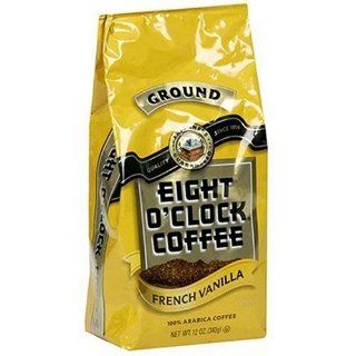 Eight O'Clock Coffee, French Vanilla Ground, 12 Ounce Bags (Pack of 4) : Grocery & Gourmet Food