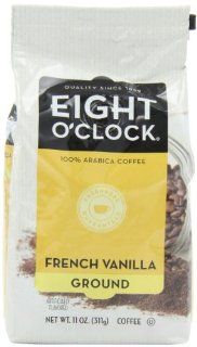 Eight O'Clock Coffee, French Vanilla Ground, 11 Ounce Bags (Pack of 4) : Grocery & Gourmet Food