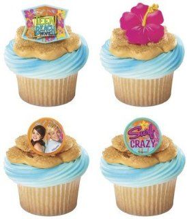 12 Teen Beach Movie Summer Fun Plastic Cupcake Rings Party Favors Cake Toppers: Toys & Games