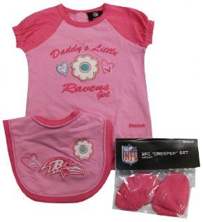 Baltimore Ravens Newborn / Infant / Baby Daddy's Little Girl 3pc Onesie Bib and Bootie Set 6/9 Months : Sports & Outdoors
