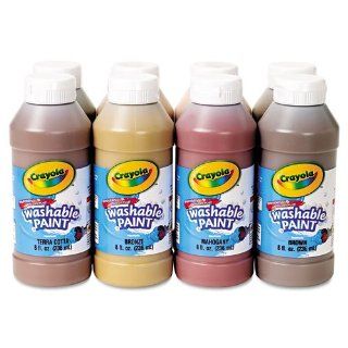 Crayola Multicultural Washable Paint Pack, Assorted Colors, Eight Ounces, Eight/Pack: Office Products