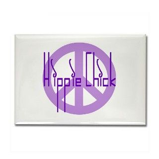 Hippie Chick Rectangle Magnet by groovynetgear