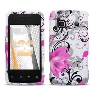 Purple Lotus Snap On Cover for Samsung Galaxy Prevail SPH M820 Cell Phones & Accessories
