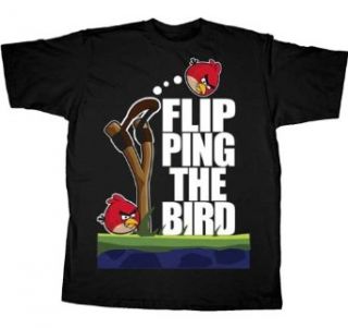 Fifth Sun Mens Angry Birds Bird Flip Short Sleeve T Shirt: Clothing