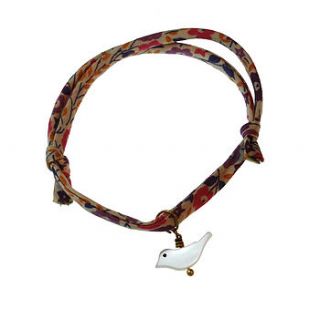 mother of pearl charm liberty print bracelet by daniela sigurd jewellery
