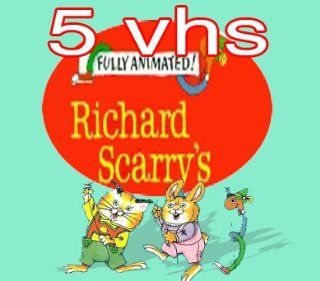 fully animated richard scarry's set 5vhs: Richard Scarry's Best Silly Stories and Songs Video Ever!, Richard Scarry's Best Sing Along Mother Goose Video Ever!, The Busy World of Richard Scarry   Practice Makes Perfect , The Busy World of Richar