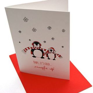 'baby, it's cold..' christmas card by the hummingbird card company