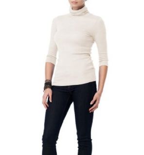 Michael Stars Shine Elbow Sleeve Turtleneck, One Size, Vanilla at  Womens Clothing store