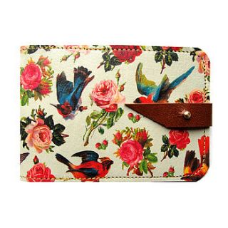 birds and roses leather card case by tovi sorga