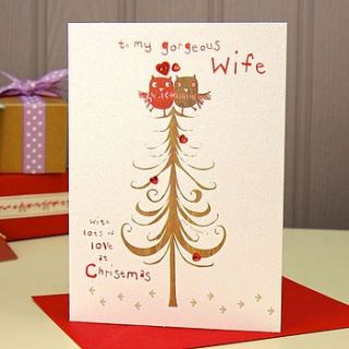 'to my gorgeous wife' christmas card by lisa angel homeware and gifts