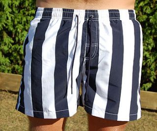 men's wide striped swim shorts by inka norden