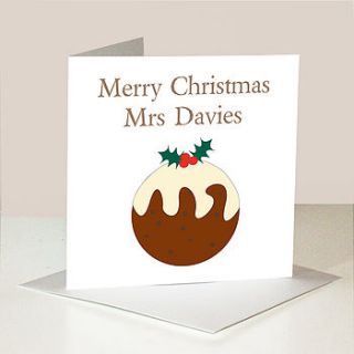 personalised teacher christmas card by ciliegia designs