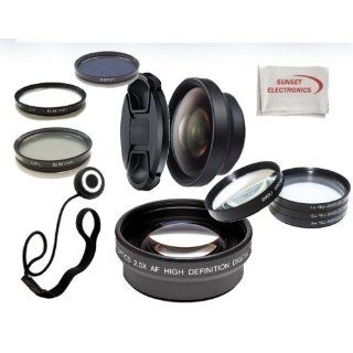 Digital Accessory Kit For Nikon D3100, D5100 Digital SLR Cameras: Includes  Wide Angle Lens, Telephoto Lens, Lens Cap, 7 Piece Filter Set (UV CPL FLD + 4 Macro Filters +1, +2, +4, +10), Lens Cap Keeper and a Cleaning Cloth. (Works with Any Of The Following
