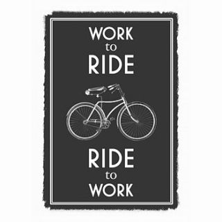 'work to ride..' bicycle print by of life & lemons
