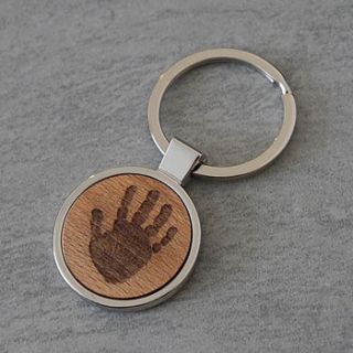personalised wooden handprint key ring by maria allen boutique