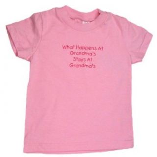 What Happens at Grandma's Stays Funny Kids TShirt Pink: Novelty T Shirts: Clothing