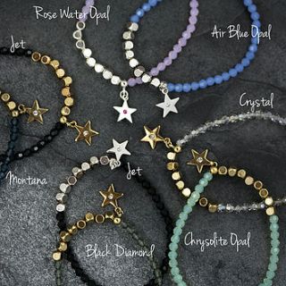 stretch charm bracelet made with swarovski pearls by j&s jewellery